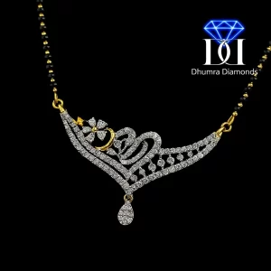 Floral Diamond Mangalsutra with 1.22ct IGI Certified Diamond in 18K Gold