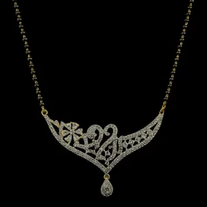 Floral Diamond Mangalsutra with 1.22ct IGI Certified Diamond in 18K Gold