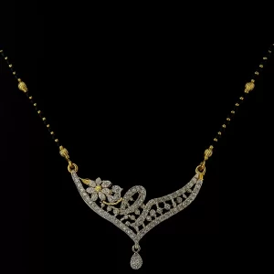 Floral Diamond Mangalsutra with 1.22ct IGI Certified Diamond in 18K Gold