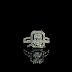 Radiant Cut Halo Diamond Ring